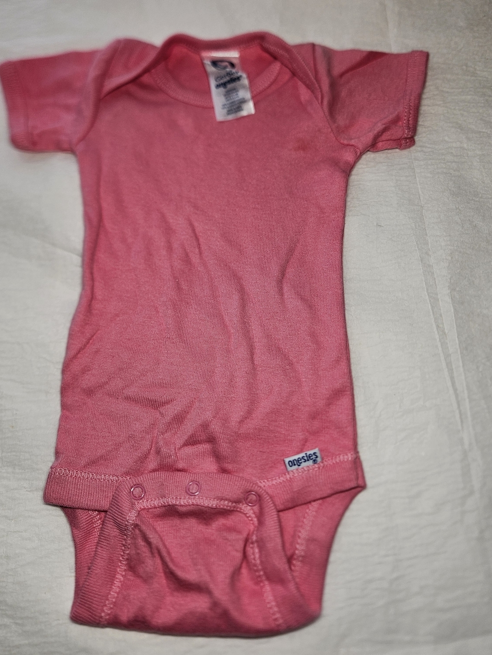 Gerber Pink Short Sleeve Baby Onesie Bodysuit
